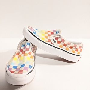 VANS Checkboard Rainbow Slip-On Shoes Kids